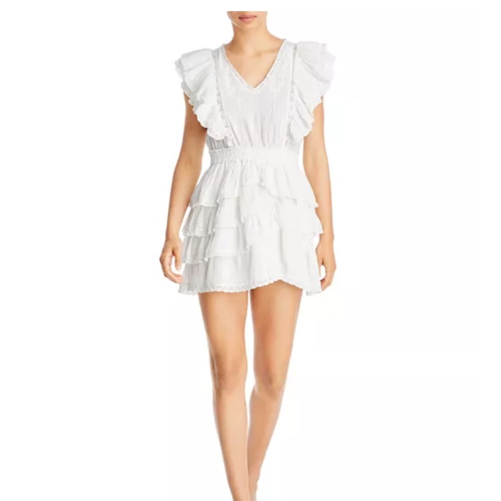 LoveShackFancy White Corelli Lace Mini Dress - medium